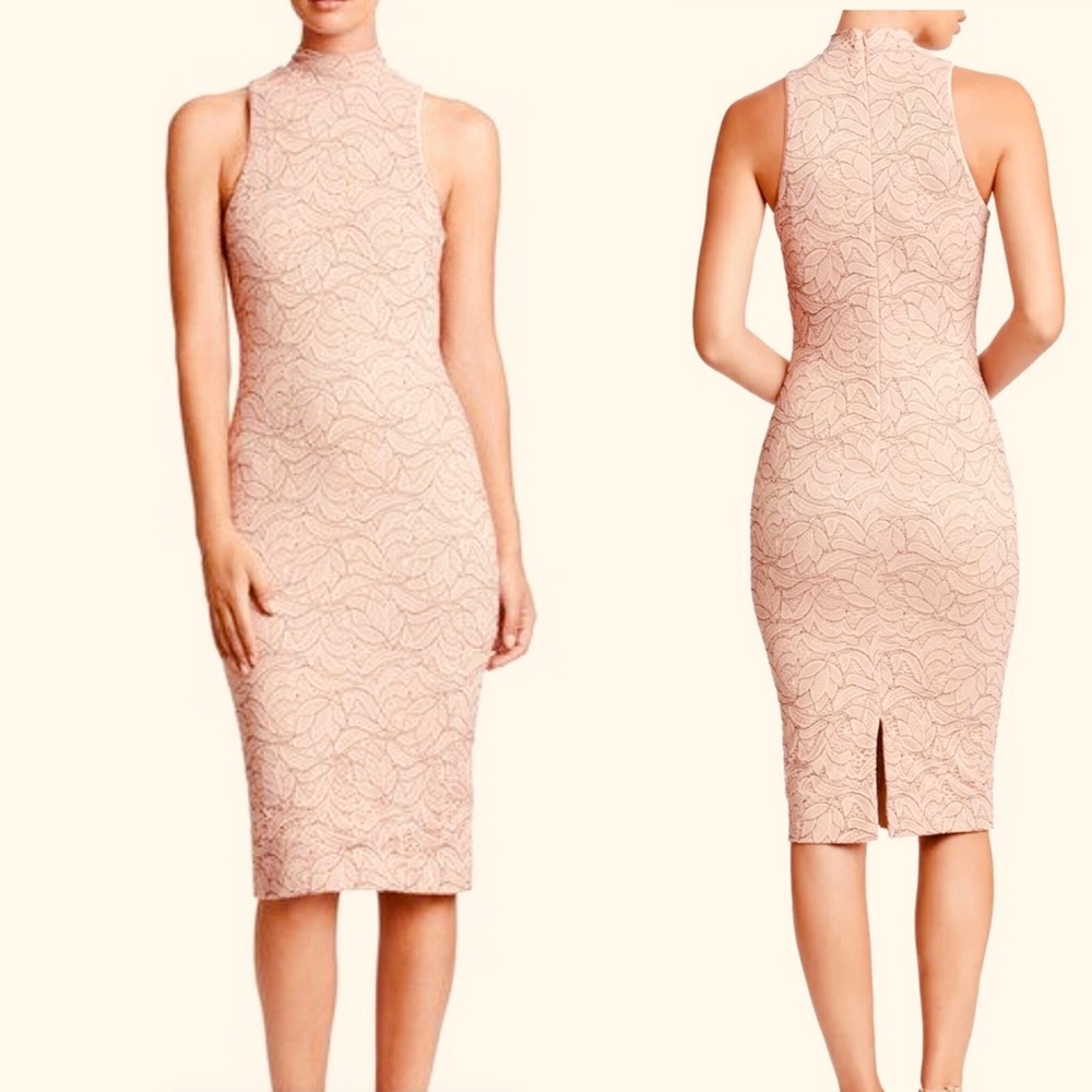 NWOT.Dress the Population Norah bodycon midi dress